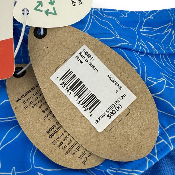 Prana Ramba Bikini Bottom Size XL Blue Floreat Full Coverage Bathing Swim Suit - Picture 5 of 7